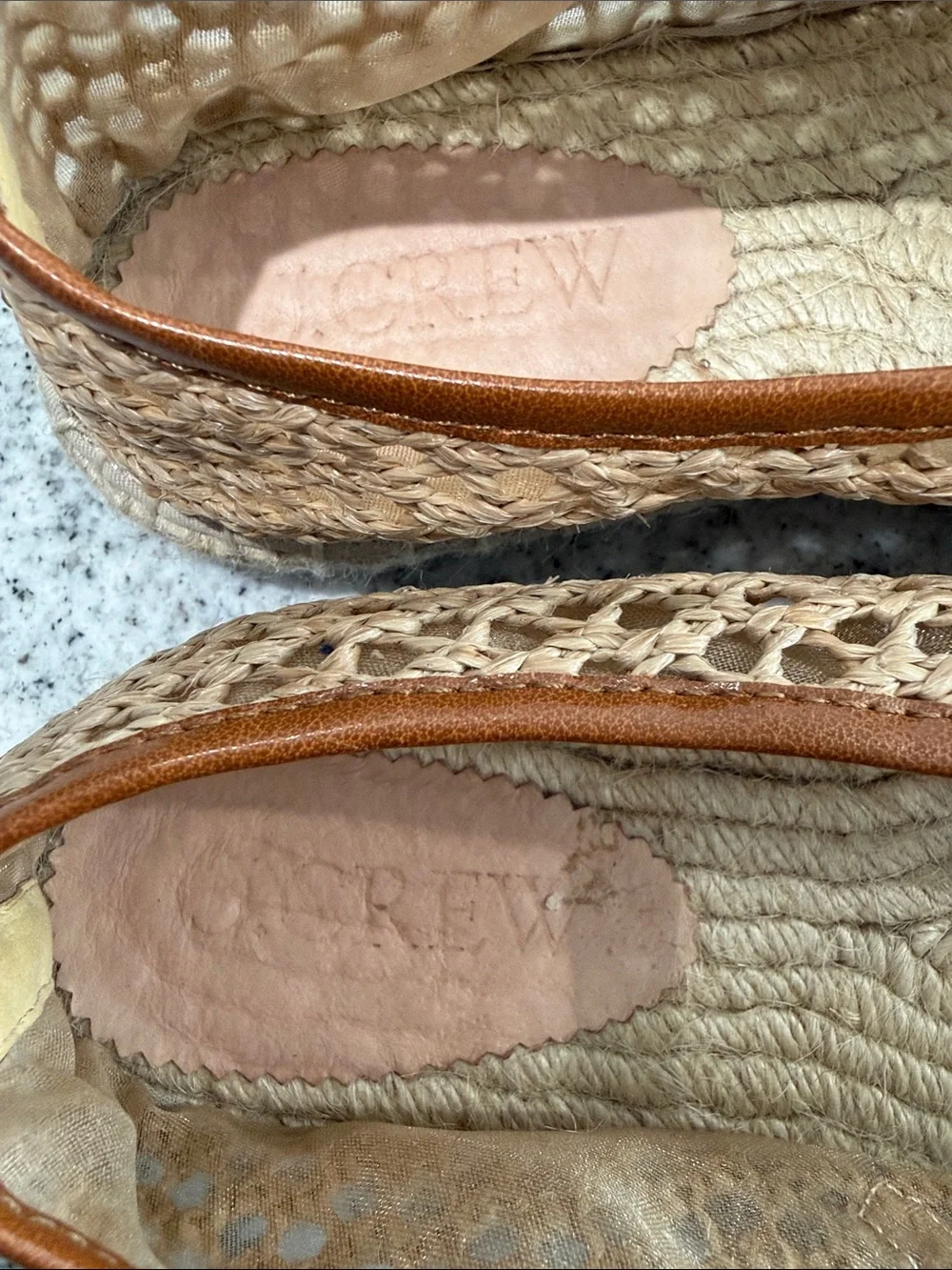 J. Crew Natural Tan Woven Mary Jane Espadrilles